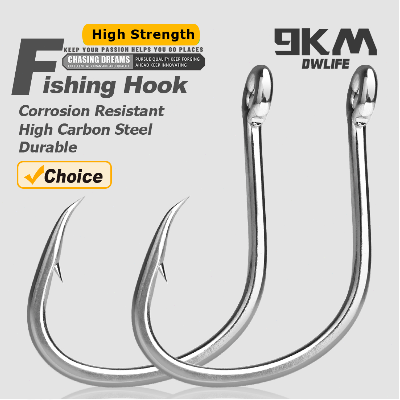 Fishing Hook Circle - 9KM ตะขอตกปลาน้ําเค็มเหยื่อสดตะขอ 25 ~ 100 ชิ้นวงกลมตะขอปลาดุกตะขอกว้าง