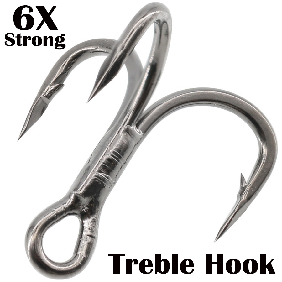 Fishing Hook Assortment - ตกปลา Treble Hook 6X คาร์บอนสตีลคลาสสิกรอบ Bend
