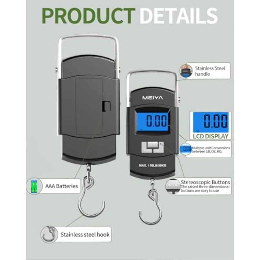 เครื่องชั่งปลาแบบดิจิตอล 110 ป - Fishing Hook Stainless Steel บทวิจารณ์และราคา