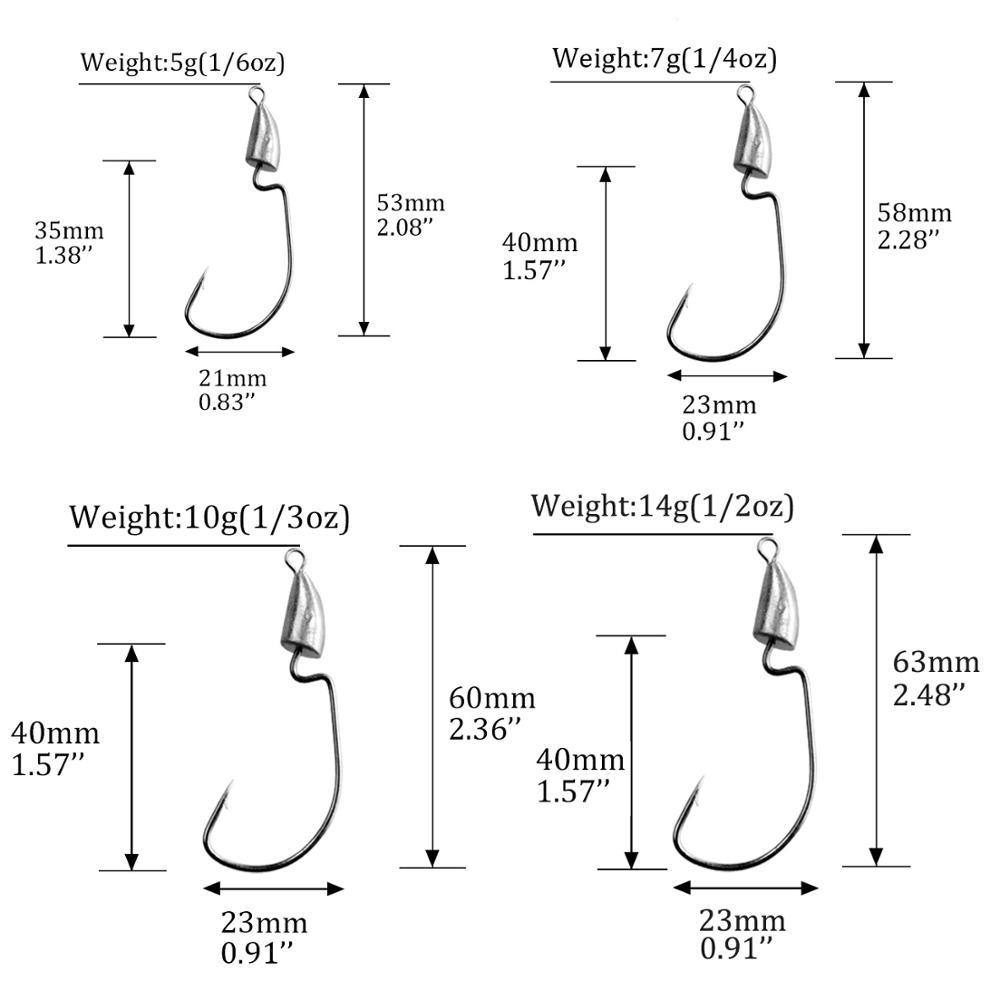 THKFISH 10pcs Crank JIG HEAD H - Fishing Hook Weedless บทวิจารณ์และราคา