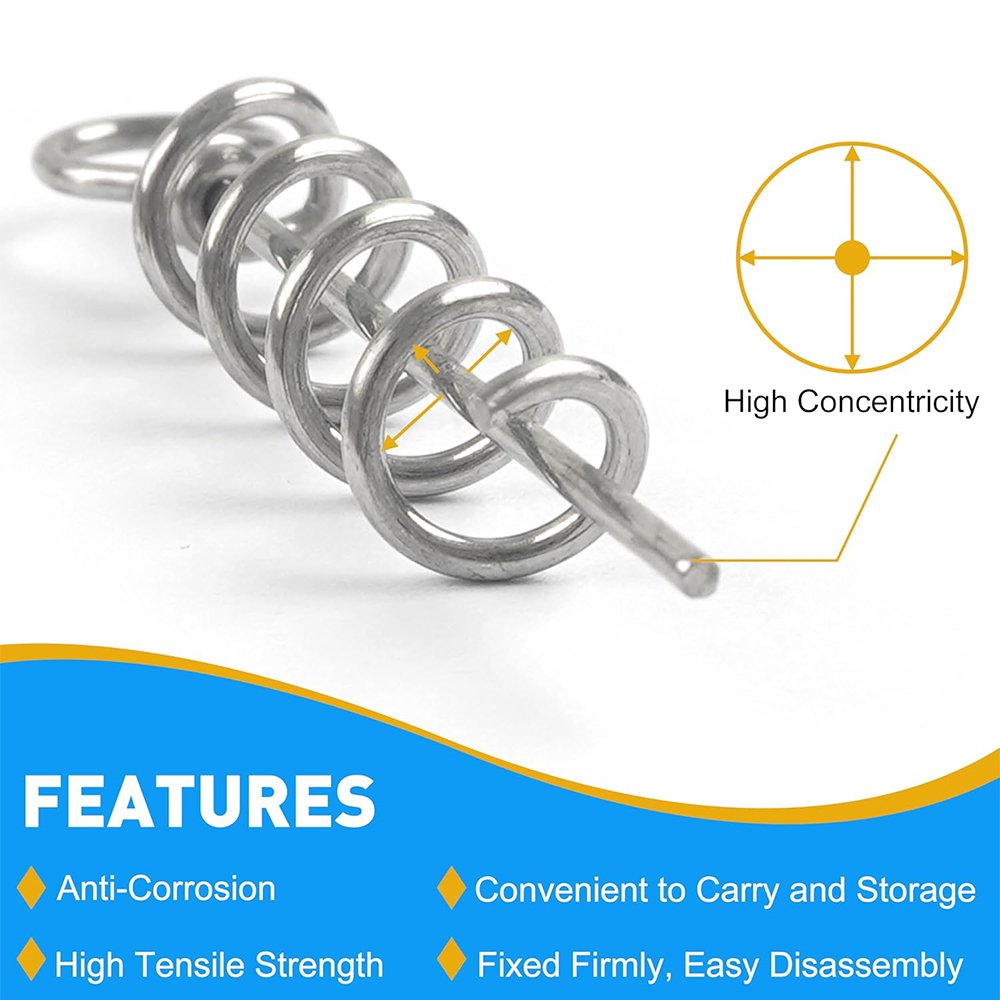 50 ชิ้นฤดูใบไม้ผลิ Twist Lock  - Fishing Hook Stainless Steel บทวิจารณ์และราคา