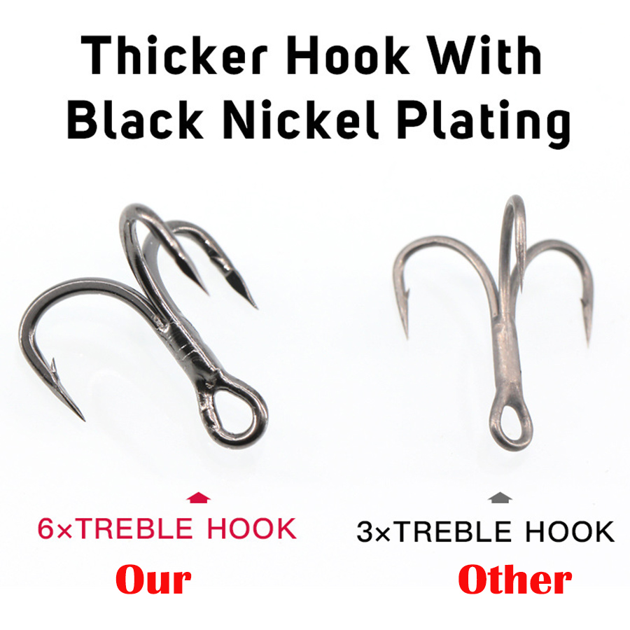 6X ตกปลา TREBLE Hooks สีดํา 10 - Fishing Hook Assortment บทวิจารณ์และราคา