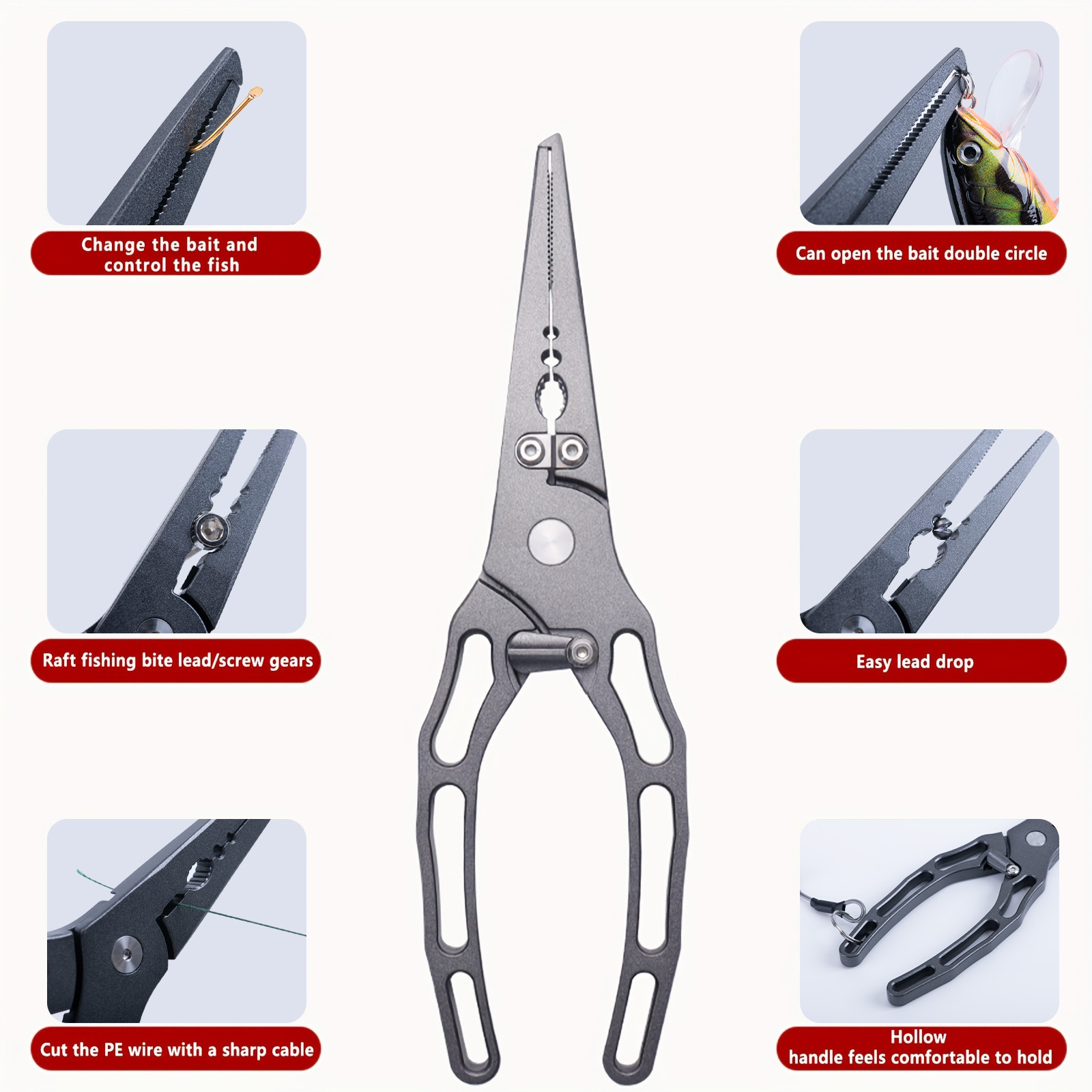 ชุดคีมตกปลาและที่จับปลาแบบคอมโ - Fishing Hook Sharpener บทวิจารณ์และราคา